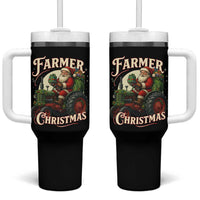 Funny Farmer Christmas Xmas Santa Farm Tractor Tumbler With Handle - Wonder Print Shop