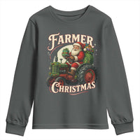 Funny Farmer Christmas Xmas Santa Farm Tractor Youth Sweatshirt - Wonder Print Shop