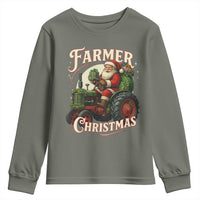Funny Farmer Christmas Xmas Santa Farm Tractor Youth Sweatshirt - Wonder Print Shop