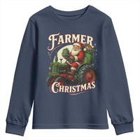 Funny Farmer Christmas Xmas Santa Farm Tractor Youth Sweatshirt - Wonder Print Shop
