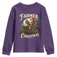 Funny Farmer Christmas Xmas Santa Farm Tractor Youth Sweatshirt - Wonder Print Shop