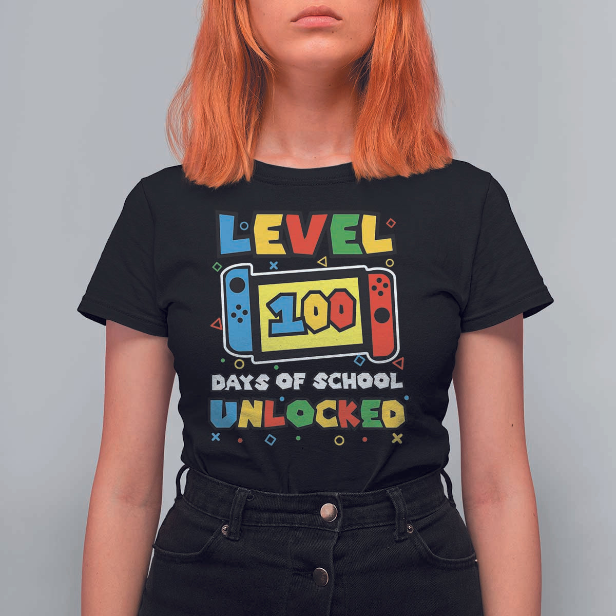 Level 100 Days Of School Unlocked T Shirt For Women Happy 100TH Days Of School Gaming - Wonder Print Shop