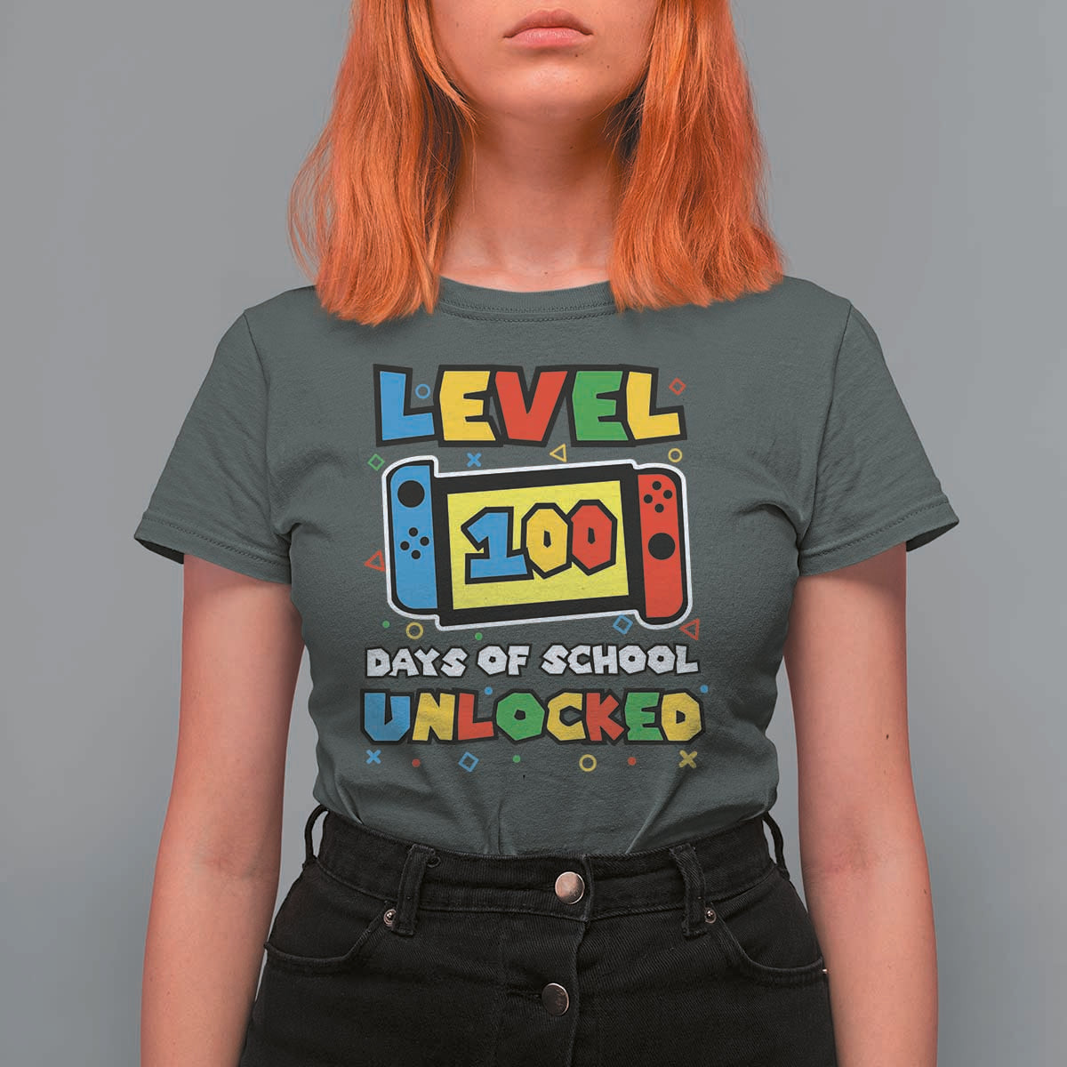 Level 100 Days Of School Unlocked T Shirt For Women Happy 100TH Days Of School Gaming - Wonder Print Shop