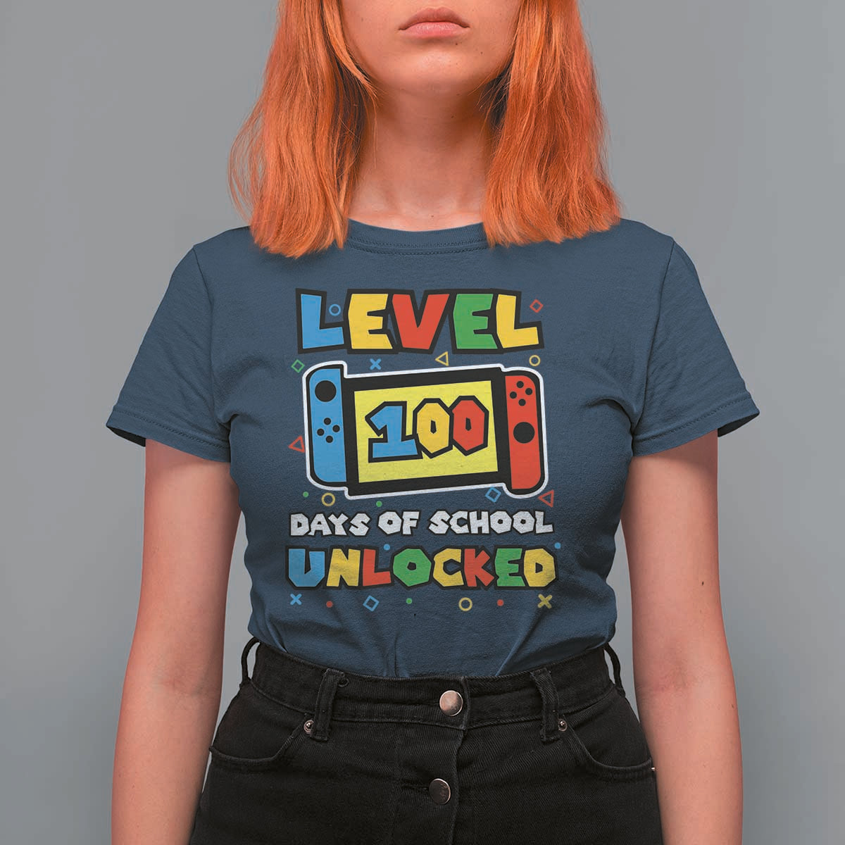 Level 100 Days Of School Unlocked T Shirt For Women Happy 100TH Days Of School Gaming - Wonder Print Shop