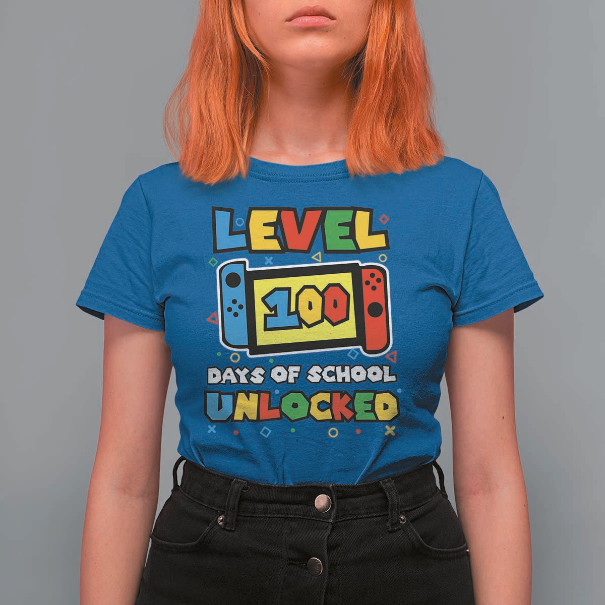Level 100 Days Of School Unlocked T Shirt For Women Happy 100TH Days Of School Gaming - Wonder Print Shop