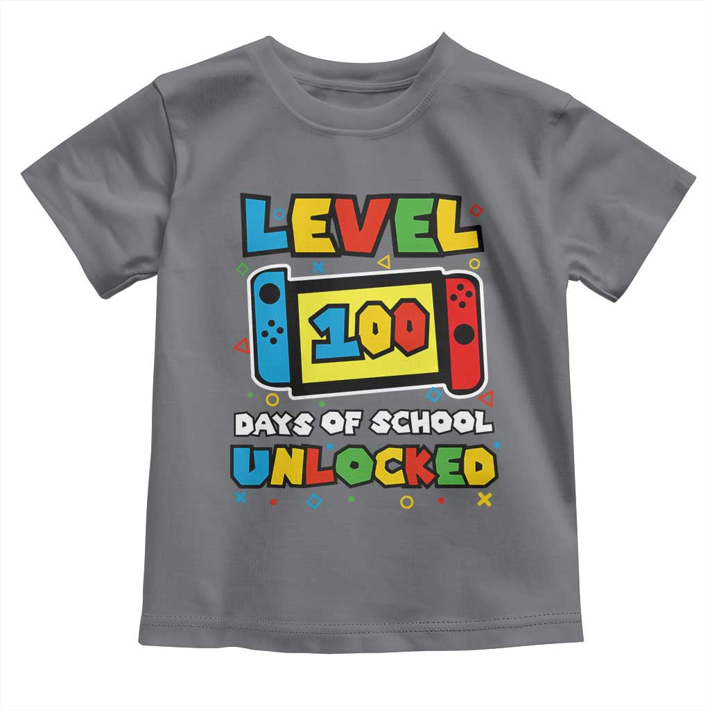 Level 100 Days Of School Unlocked Toddler T Shirt Happy 100TH Days Of School Gaming