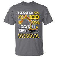 I Crushed 100 Days Of School T Shirt Construction Vehicle Excavators