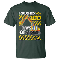 I Crushed 100 Days Of School T Shirt Construction Vehicle Excavators