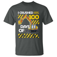 I Crushed 100 Days Of School T Shirt Construction Vehicle Excavators