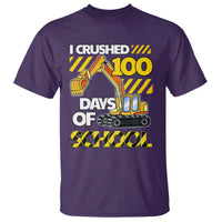 I Crushed 100 Days Of School T Shirt Construction Vehicle Excavators