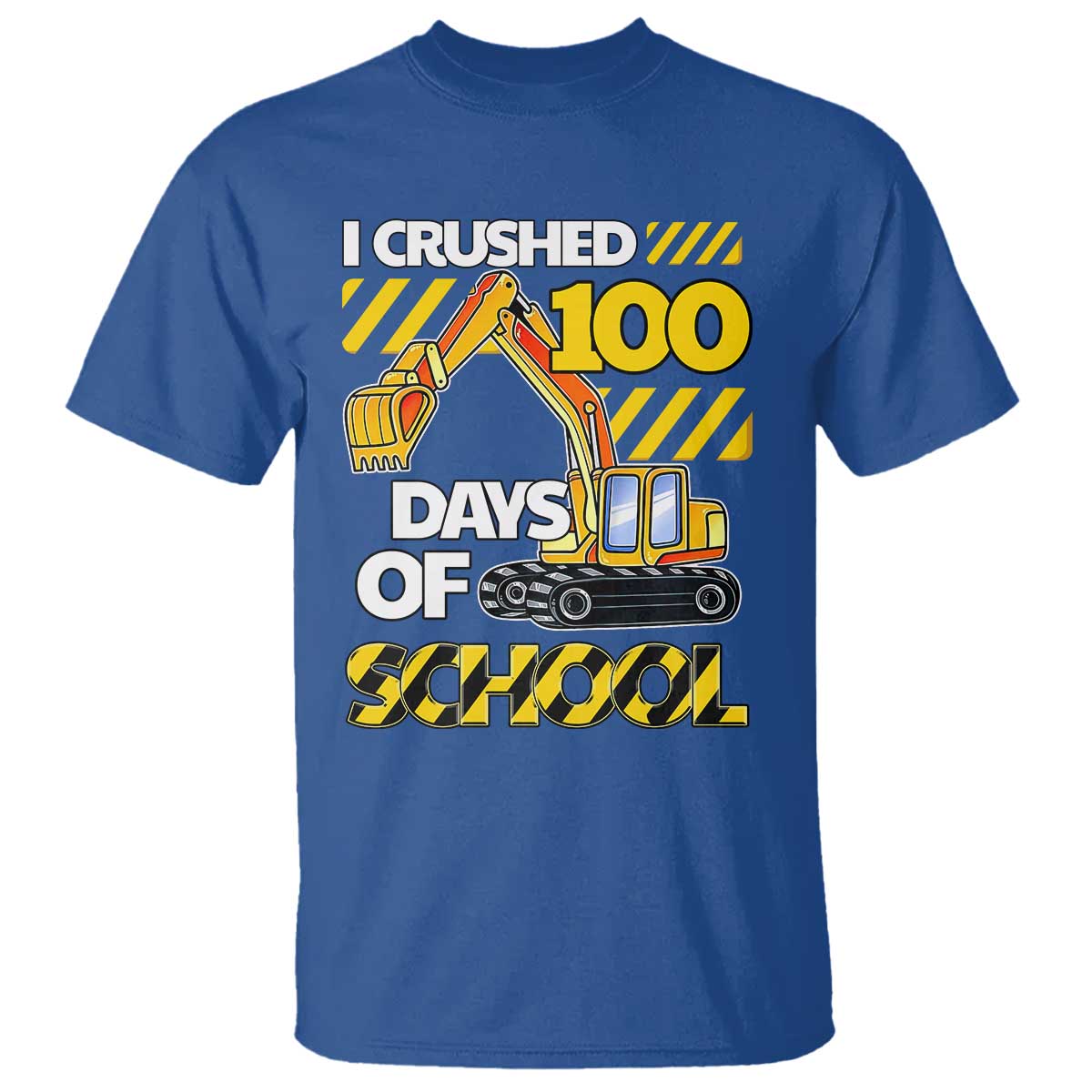 I Crushed 100 Days Of School T Shirt Construction Vehicle Excavators