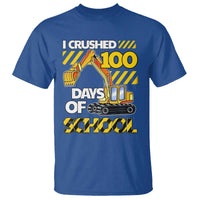 I Crushed 100 Days Of School T Shirt Construction Vehicle Excavators