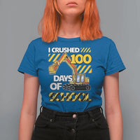 I Crushed 100 Days Of School T Shirt For Women Construction Vehicle Excavators