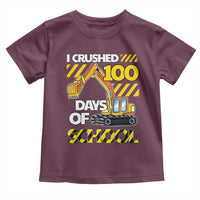 I Crushed 100 Days Of School Toddler T Shirt Construction Vehicle Excavators