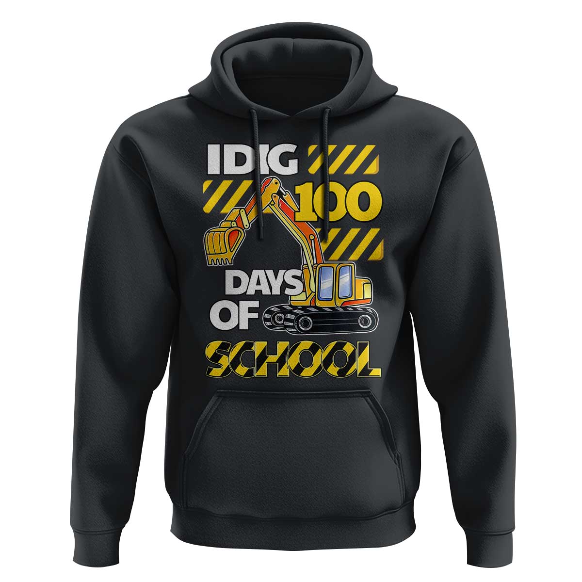 I Dig 100 Days Of School Hoodie Construction Vehicle Excavators