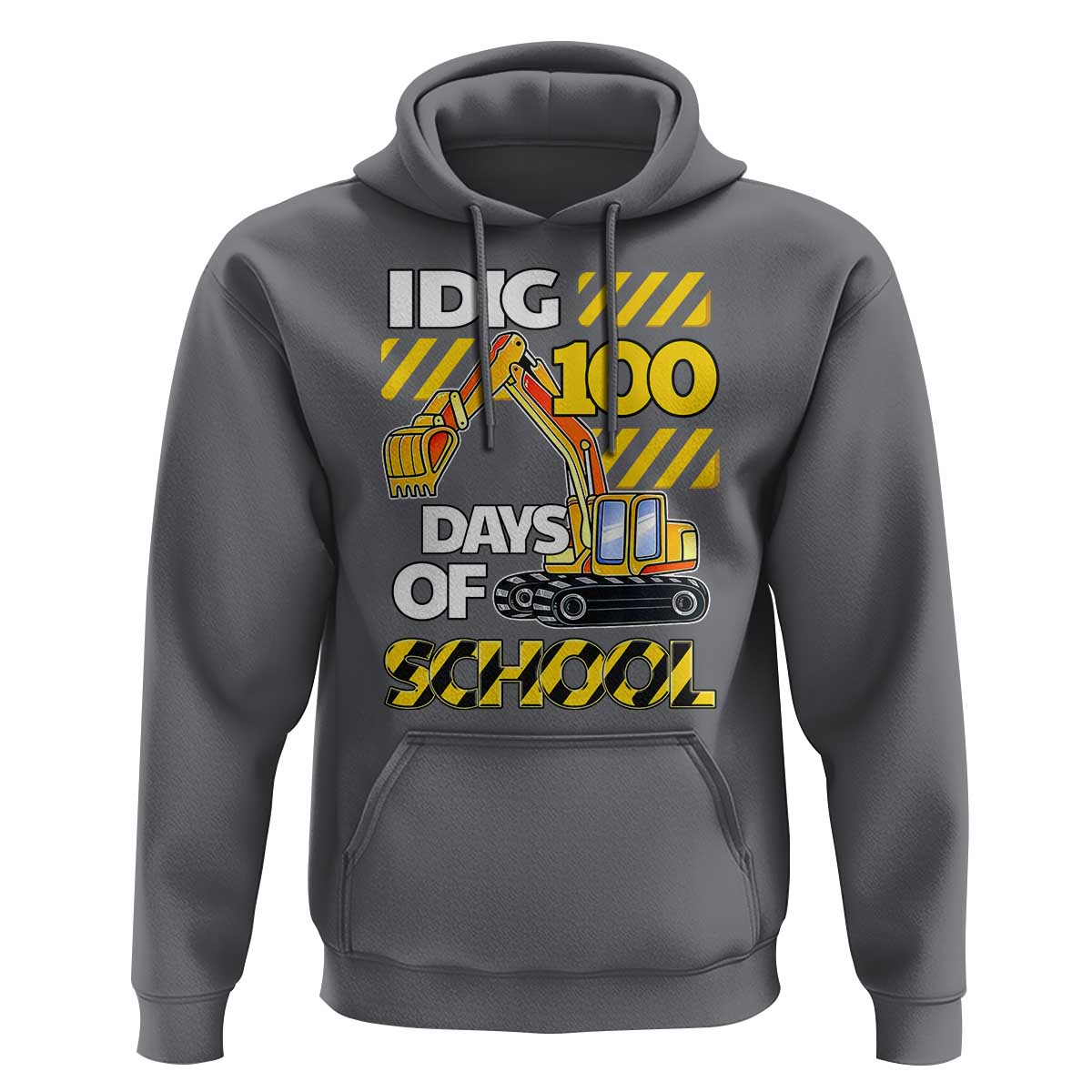 I Dig 100 Days Of School Hoodie Construction Vehicle Excavators