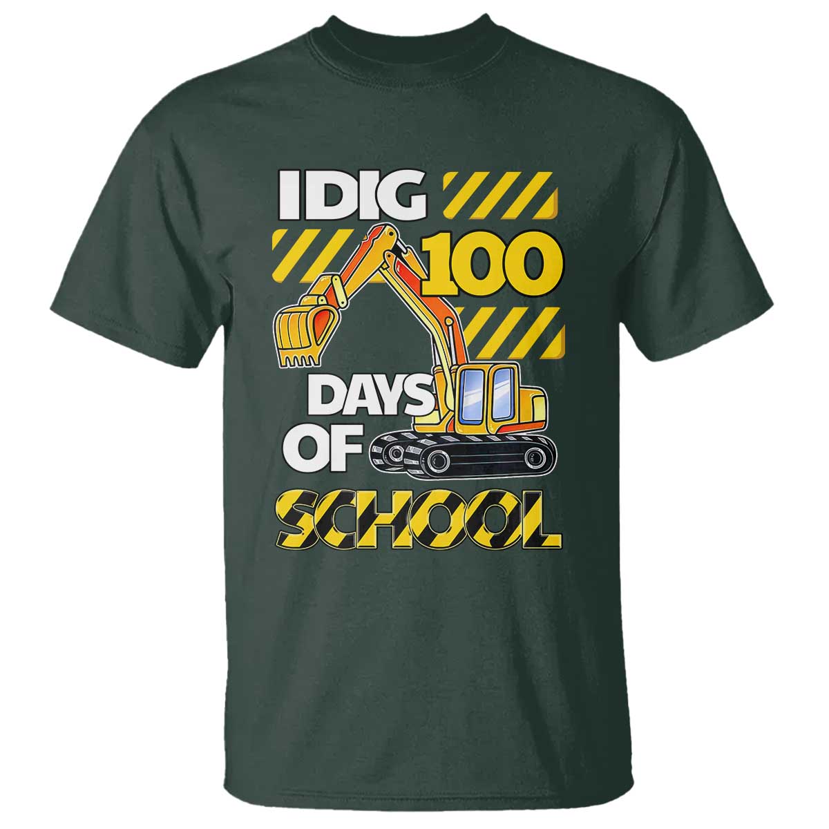 I Dig 100 Days Of School T Shirt Construction Vehicle Excavators