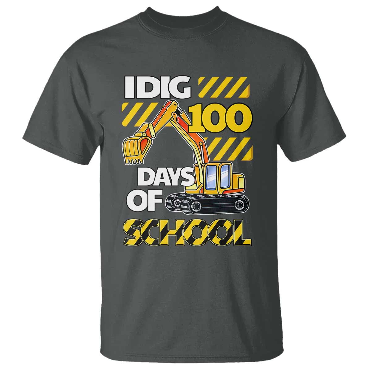 I Dig 100 Days Of School T Shirt Construction Vehicle Excavators