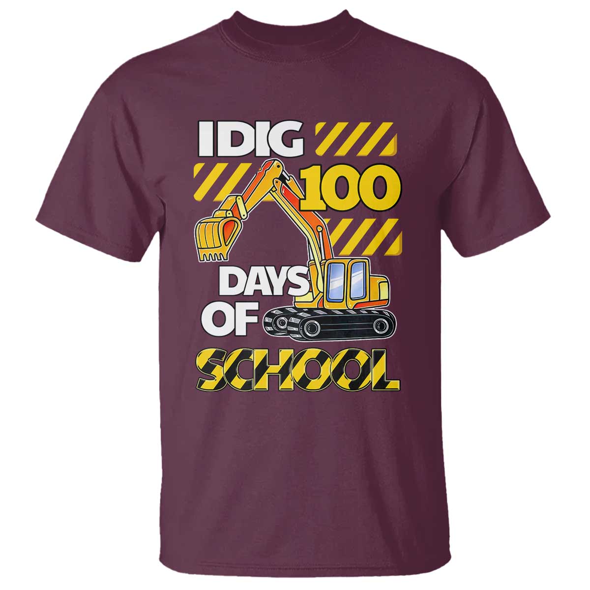 I Dig 100 Days Of School T Shirt Construction Vehicle Excavators
