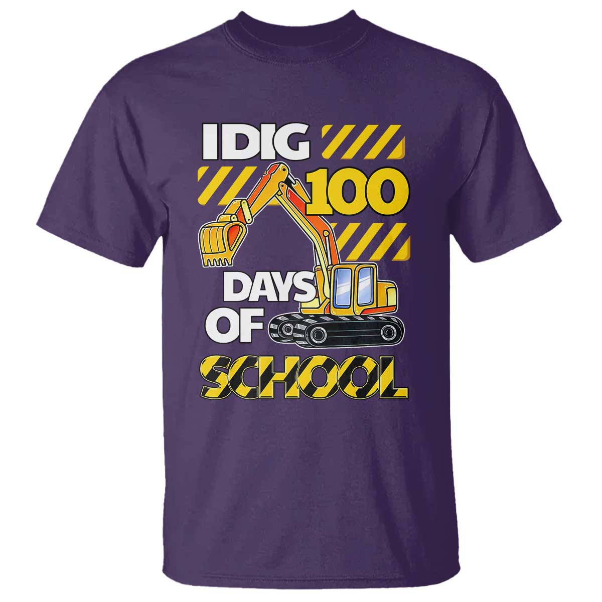 I Dig 100 Days Of School T Shirt Construction Vehicle Excavators