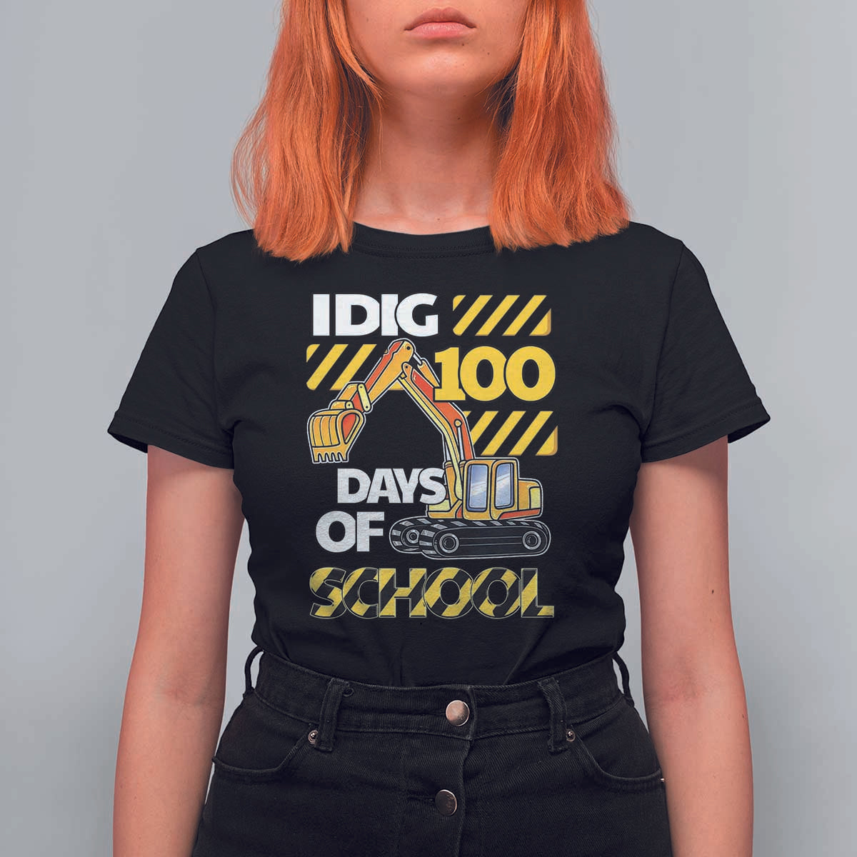 I Dig 100 Days Of School T Shirt For Women Construction Vehicle Excavators