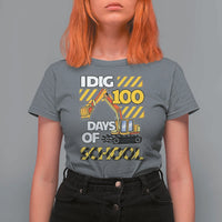 I Dig 100 Days Of School T Shirt For Women Construction Vehicle Excavators