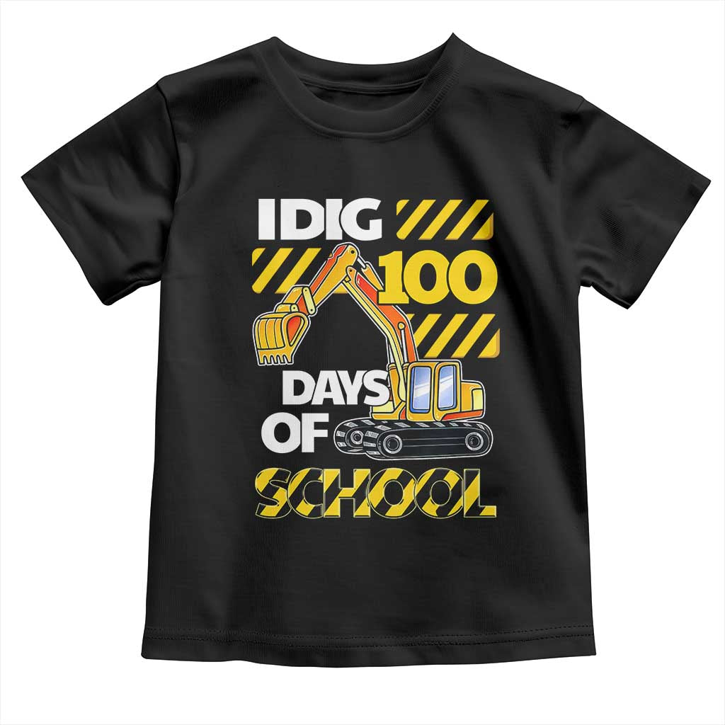I Dig 100 Days Of School Toddler T Shirt Construction Vehicle Excavators