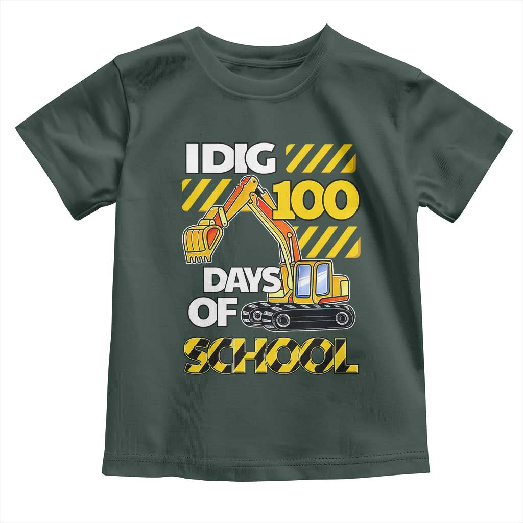 I Dig 100 Days Of School Toddler T Shirt Construction Vehicle Excavators