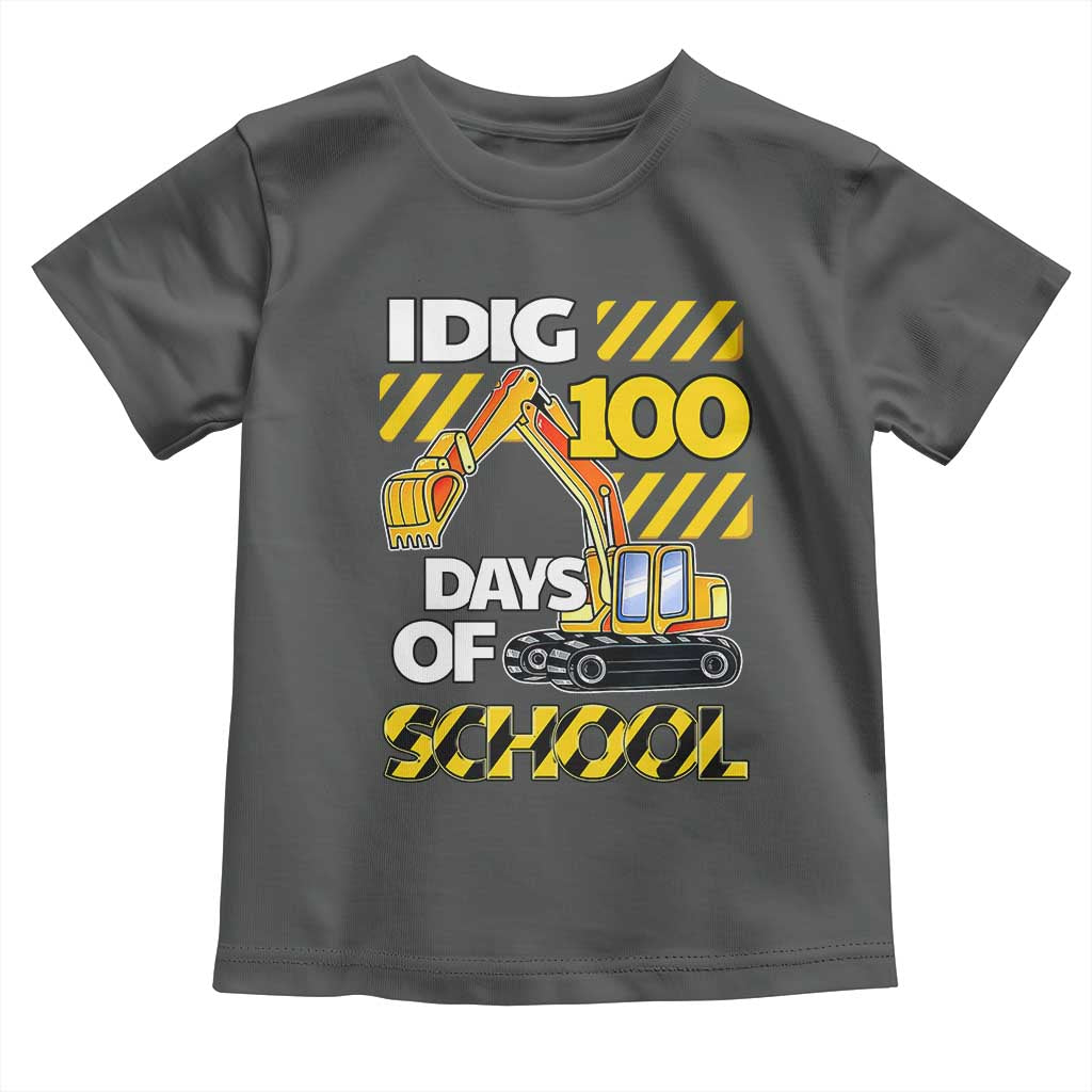 I Dig 100 Days Of School Toddler T Shirt Construction Vehicle Excavators