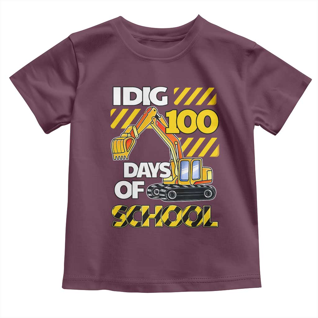 I Dig 100 Days Of School Toddler T Shirt Construction Vehicle Excavators