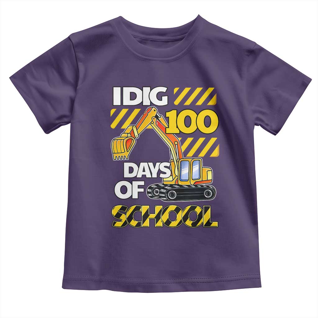 I Dig 100 Days Of School Toddler T Shirt Construction Vehicle Excavators