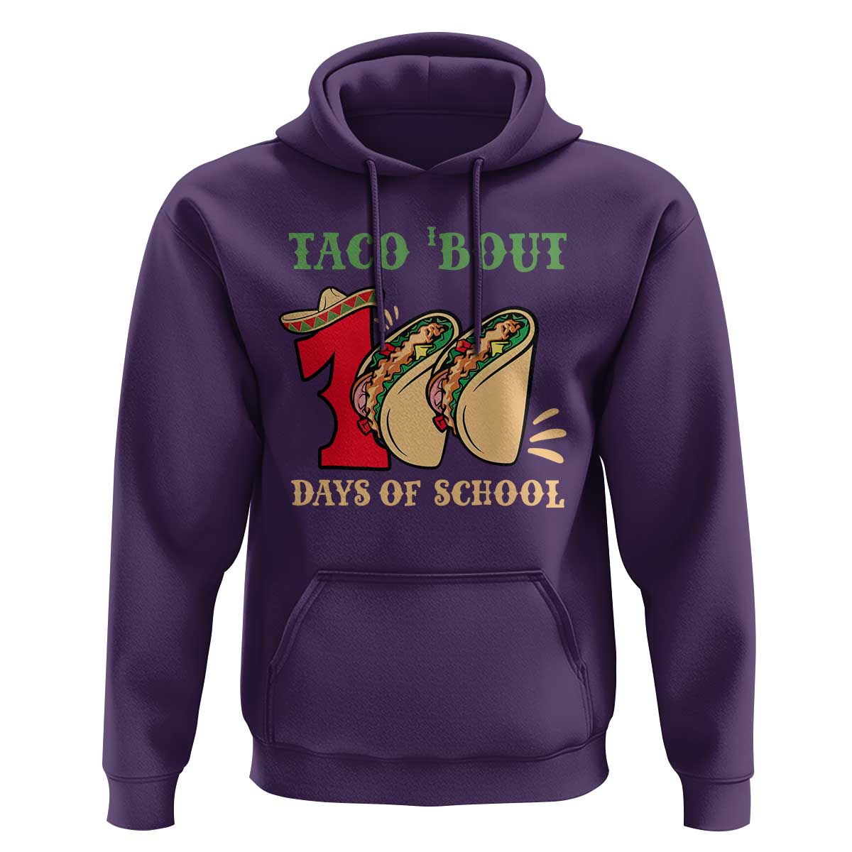 Funny Taco 'Bout 100 Days Of School Hoodie Sombrero Mexican Teachers
