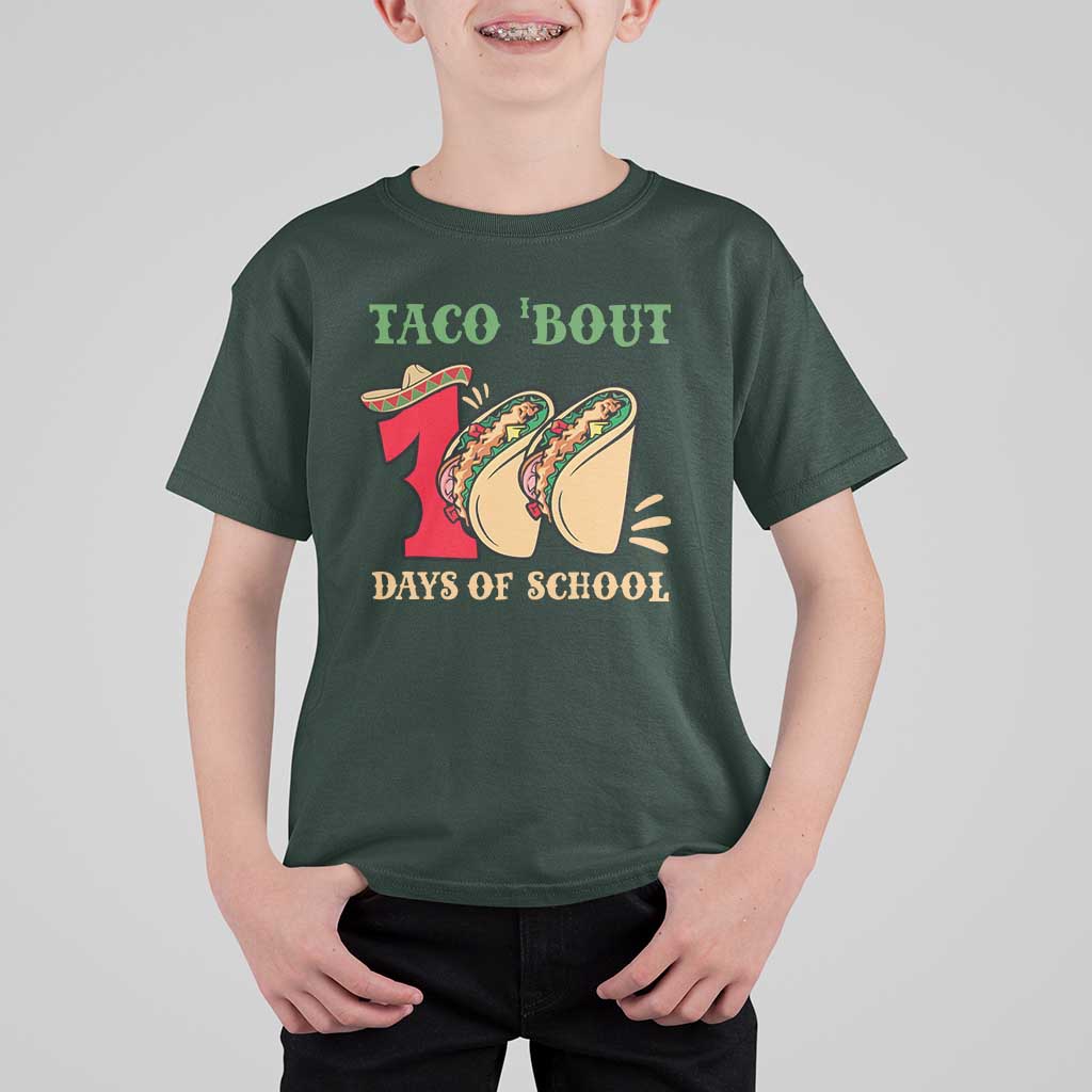 Funny Taco 'Bout 100 Days Of School T Shirt For Kid Sombrero Mexican Teachers