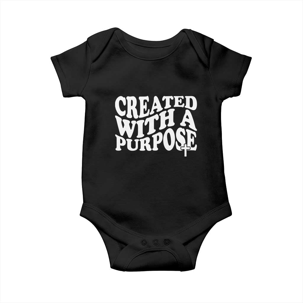 Created With A Purpose Christian Baby Onesie Inspirational Religious Bible Verse