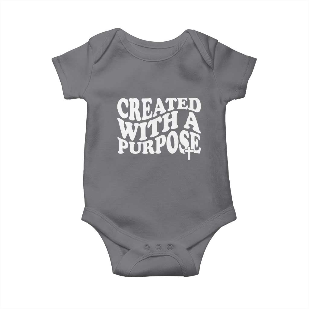 Created With A Purpose Christian Baby Onesie Inspirational Religious Bible Verse