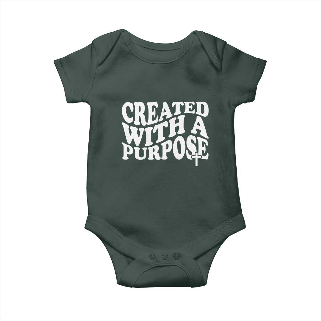 Created With A Purpose Christian Baby Onesie Inspirational Religious Bible Verse