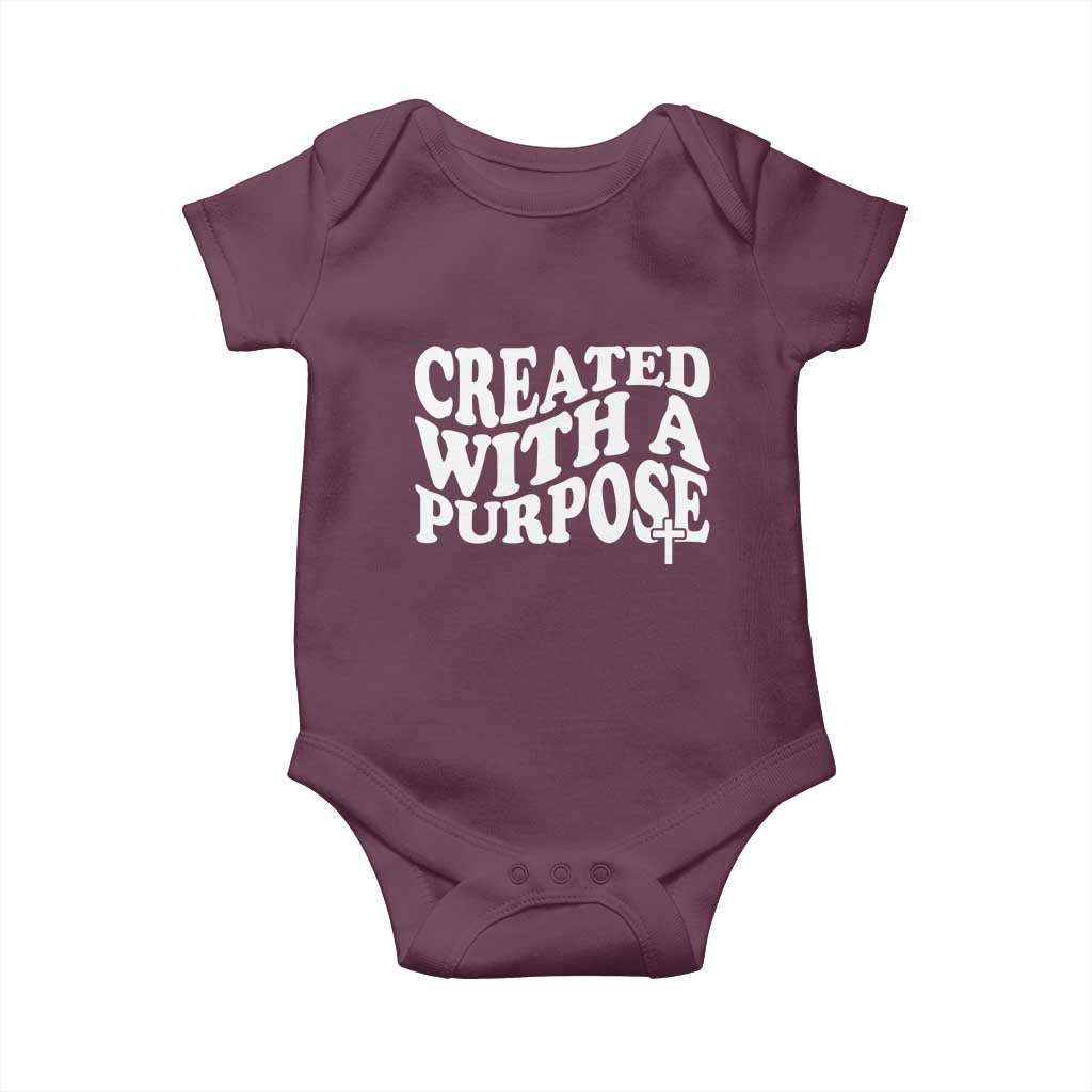 Created With A Purpose Christian Baby Onesie Inspirational Religious Bible Verse
