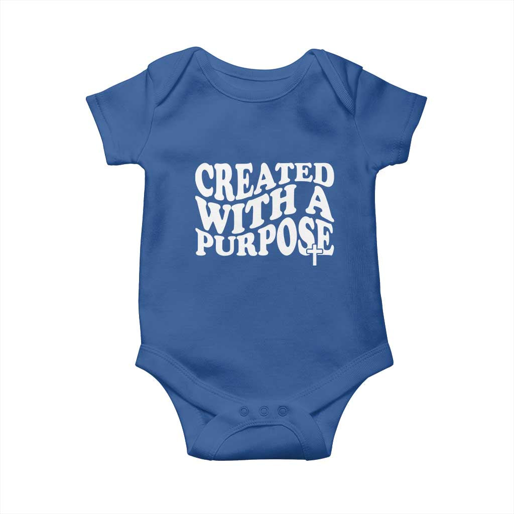 Created With A Purpose Christian Baby Onesie Inspirational Religious Bible Verse