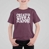 Created With A Purpose Christian T Shirt For Kid Inspirational Religious Bible Verse