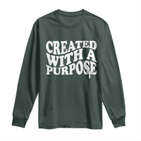 Created With A Purpose Christian Long Sleeve Shirt Inspirational Religious Bible Verse