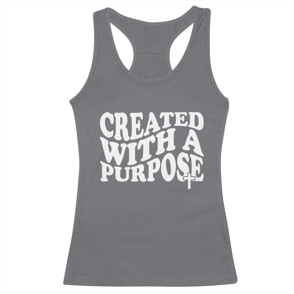Created With A Purpose Christian Racerback Tank Top Inspirational Religious Bible Verse