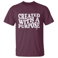 Created With A Purpose Christian T Shirt Inspirational Religious Bible Verse