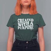 Created With A Purpose Christian T Shirt For Women Inspirational Religious Bible Verse
