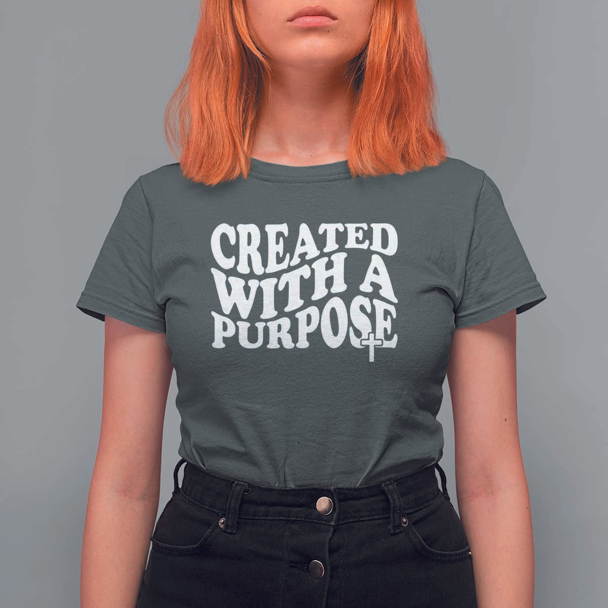 Created With A Purpose Christian T Shirt For Women Inspirational Religious Bible Verse