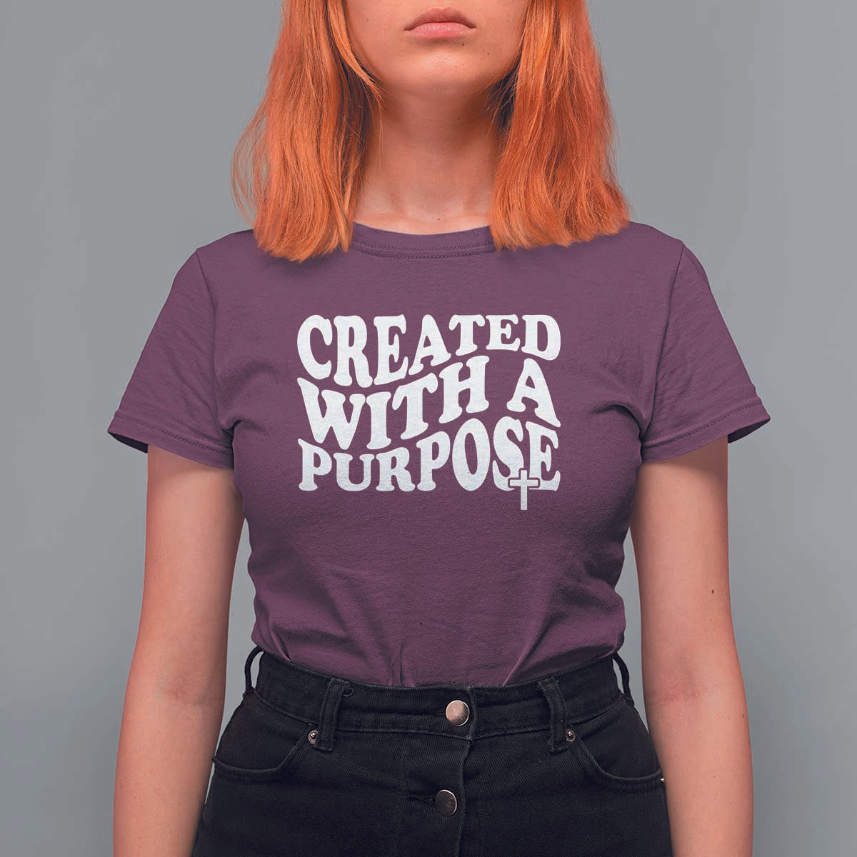Created With A Purpose Christian T Shirt For Women Inspirational Religious Bible Verse