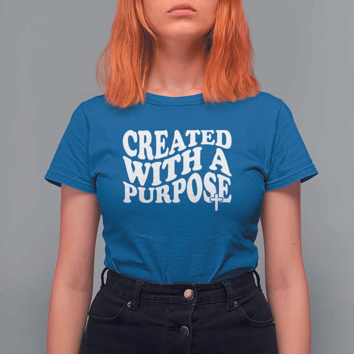Created With A Purpose Christian T Shirt For Women Inspirational Religious Bible Verse