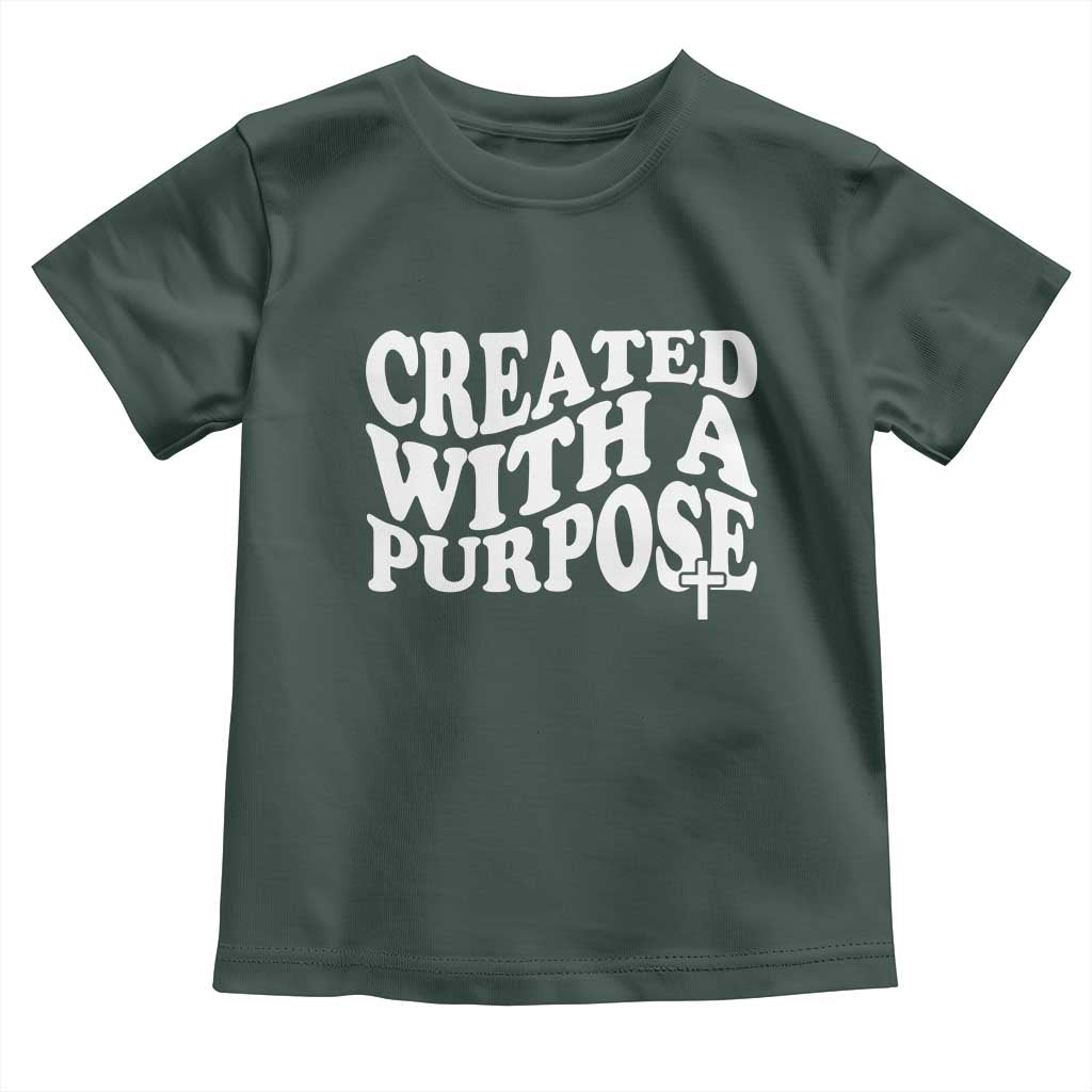 Created With A Purpose Christian Toddler T Shirt Inspirational Religious Bible Verse