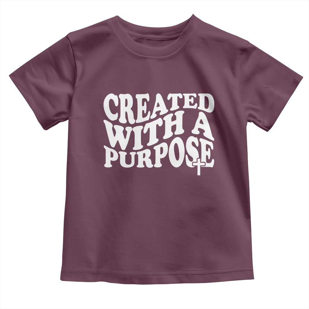 Created With A Purpose Christian Toddler T Shirt Inspirational Religious Bible Verse