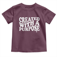 Created With A Purpose Christian Toddler T Shirt Inspirational Religious Bible Verse