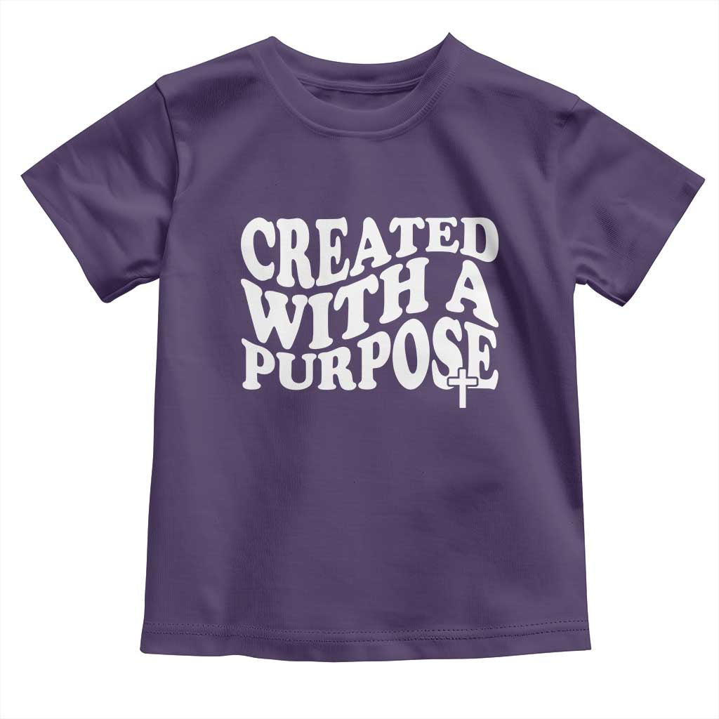 Created With A Purpose Christian Toddler T Shirt Inspirational Religious Bible Verse